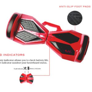 PB8 Red 8-inch Hoverboard for Both Indoor and Outdoor at Great Prices with Remote, Bag and Long-Range Battery - Image 3