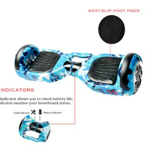 PB6 Blue Military Hoverboard – Best Hoverboard for All Ages with Long-Range Battery - Image 3