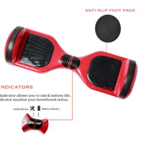 PB6+ Red | Reliable 6.5-inch Hoverboard with Remote, Bag, and Long-Range Battery - Image 3