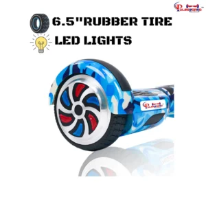 PB6+Blue Military Durable 6.5-inch Heavy Duty Hoverboard with Remote, Bag and Long Range Battery - Image 3