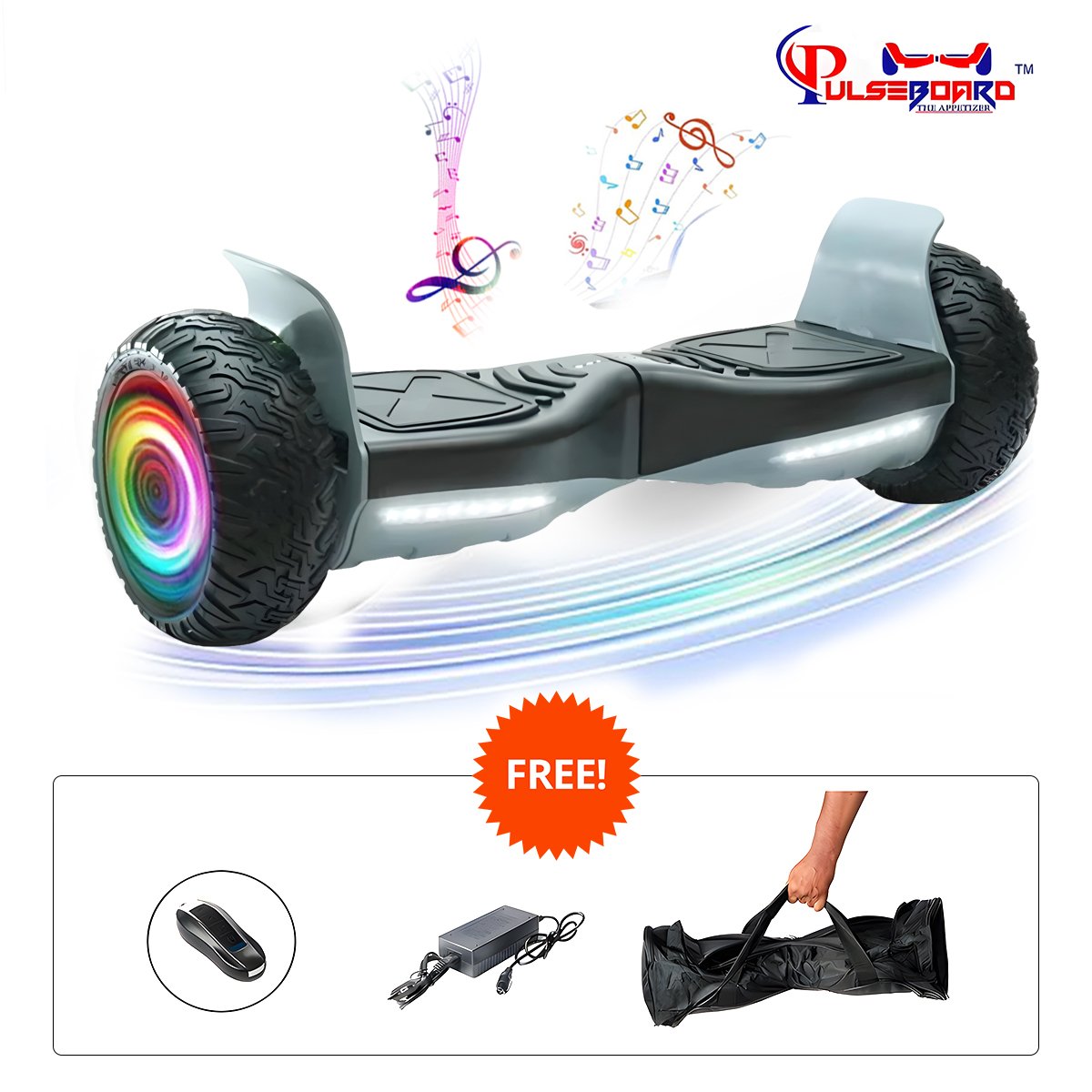 P9 (Black Color) Off-road Hummer Hoverboard | Best All-Terrain Hoverboard in India for Rugged Adventures