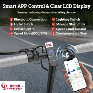 PX1 Pulseboard Foldable Electric Scooter with Seat – Best Lightweight White Electric Scooter for Adults (Black) - Image 6