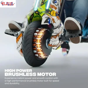 Pulseboard T9 3-Wheel Electric Drift Scooter with LED Lights & Bluetooth – 360° Drifter Ride for Kids & Adults (Extreme Ed-Hardy Color) - Image 6