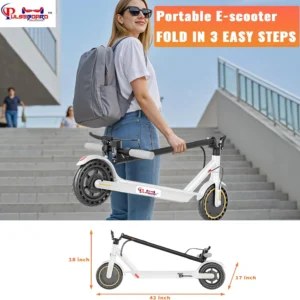 PX1 Pulseboard Foldable Electric Scooter with Seat – Best Lightweight White Electric Scooter for Adults (White) - Image 4