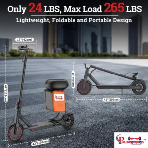 PX1 Pulseboard Foldable Electric Scooter with Seat – Best Lightweight White Electric Scooter for Adults (White) - Image 5