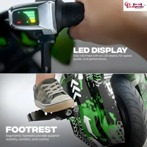 Pulseboard T9 3-Wheel Electric Drift Scooter with LED Lights & Bluetooth – 360° Drifter Ride for Kids & Adults ( Green Color) - Image 3