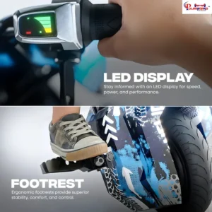 Pulseboard T9 3-Wheel Electric Drift Scooter with LED Lights & Bluetooth – 360° Drifter Ride for Kids & Adults ( Blue Color) - Image 3