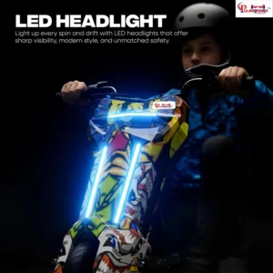 Pulseboard T9 3-Wheel Electric Drift Scooter with LED Lights & Bluetooth – 360° Drifter Ride for Kids & Adults (Extreme Ed-Hardy Color) - Image 2